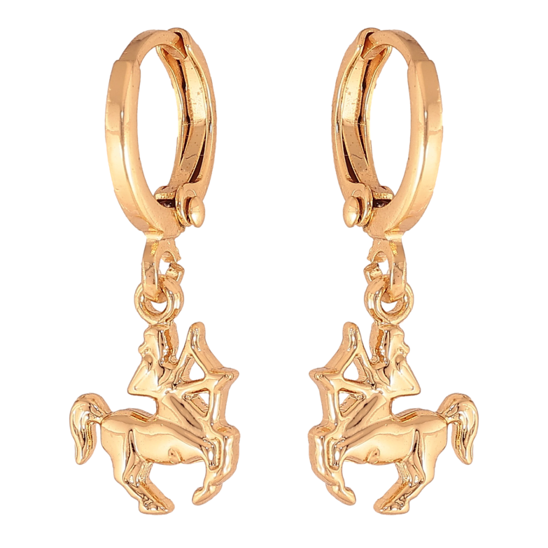 Серьги Xuping цвет Позолота 18К подвески на колечках "Знак Зодиака Стрелец" фото №1 Серьги Xuping цвет Позолота 18К подвески на колечках "Знак Зодиака Стрелец" фото №1