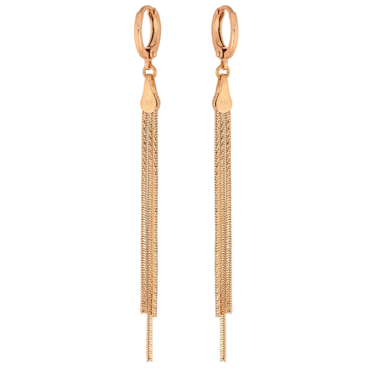 Сережки Xuping колір Позолота 18К підвіски на колечках "Три ланцюжки" фото №24 Сережки Xuping колір Позолота 18К підвіски на колечках "Три ланцюжки" фото №24