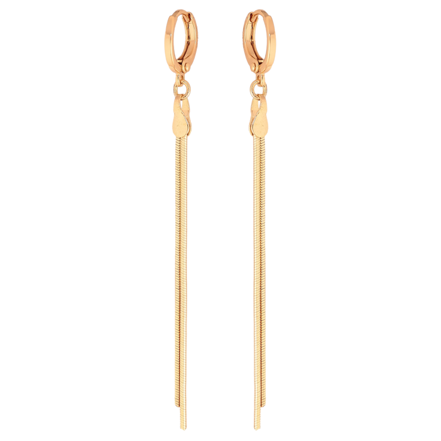 Серьги Xuping цвет Позолота 18К подвески на колечках "Цепочки" фото №1 Серьги Xuping цвет Позолота 18К подвески на колечках "Цепочки" фото №1
