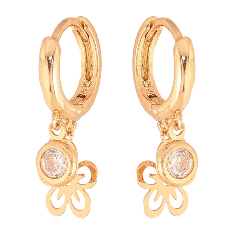 Серьги Xuping цвет Позолота 18К подвески на колечках "Цветочки с кристаллами" фото №1 Серьги Xuping цвет Позолота 18К подвески на колечках "Цветочки с кристаллами" фото №1