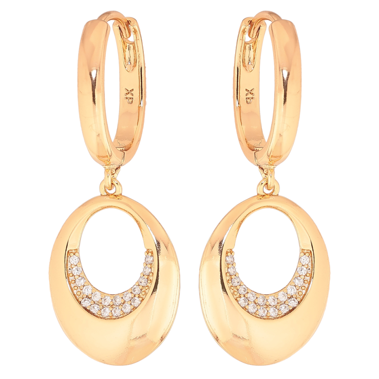 Сережки Xuping колір Позолота 18К підвіски на колечках "Овальні з кристалами" фото №20 Сережки Xuping колір Позолота 18К підвіски на колечках "Овальні з кристалами" фото №20