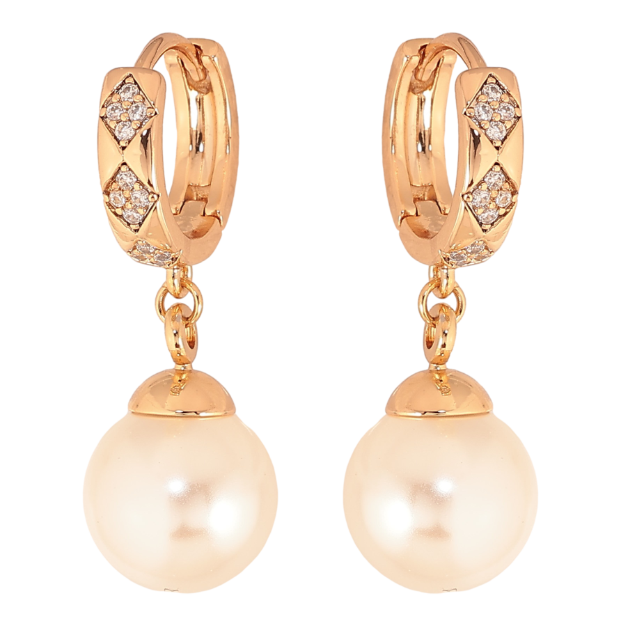 Сережки Xuping колір Позолота 18К підвіски на колечках "Перлинні підвіски" фото №1 Сережки Xuping колір Позолота 18К підвіски на колечках "Перлинні підвіски" фото №1