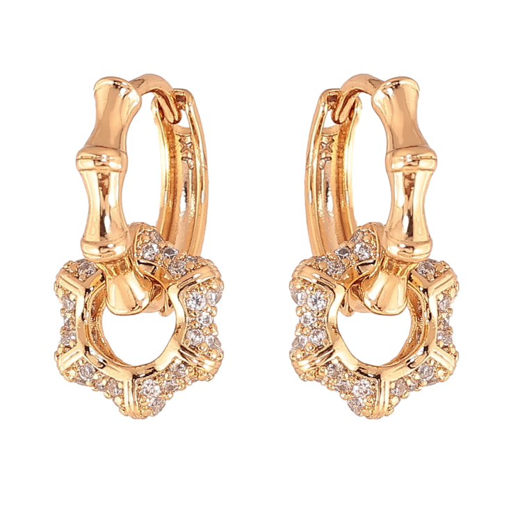 Сережки Xuping колір Позолота 18К підвіски на колечках "Інкрустація кристалами" фото №21