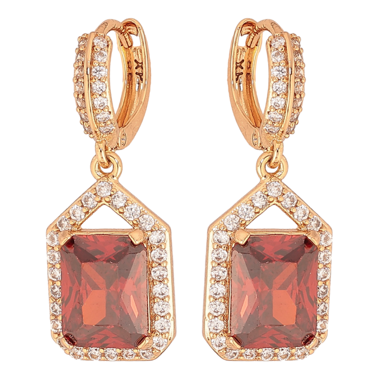 Сережки Xuping колір Позолота 18К підвіски на колечках "Інкрустація з червоними кристалами" фото №8 Сережки Xuping колір Позолота 18К підвіски на колечках "Інкрустація з червоними кристалами" фото №8