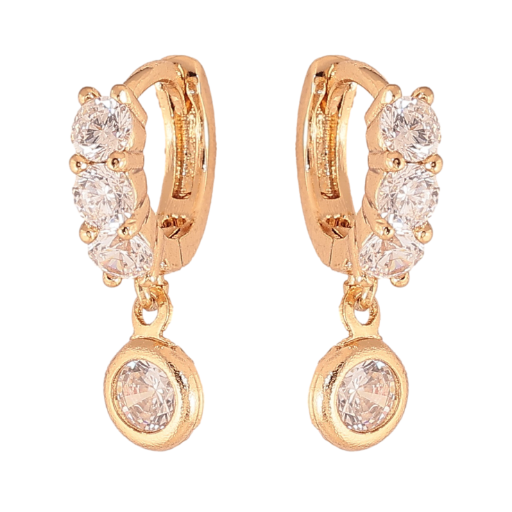 Сережки Xuping колір Позолота 18К підвіски на колечках "Кристальні підвіски" фото №4 Сережки Xuping колір Позолота 18К підвіски на колечках "Кристальні підвіски" фото №4