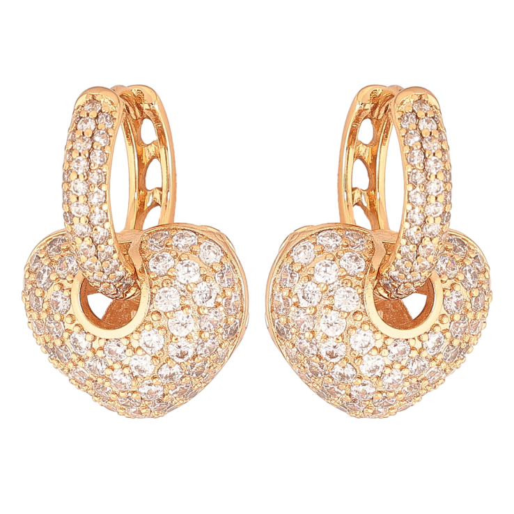 Сережки Xuping колір Позолота 18К підвіски на колечках "Сердечки з інкрустацією кристалами" 2 в 1 фото №13 Сережки Xuping колір Позолота 18К підвіски на колечках "Сердечки з інкрустацією кристалами" 2 в 1 фото №13