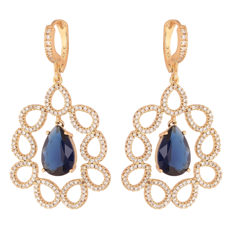 Сережки Xuping колір Позолота 18К підвіски на колечках "Витончені підвіски з синіми кристалами" фото №23 Сережки Xuping колір Позолота 18К підвіски на колечках "Витончені підвіски з синіми кристалами" фото №23