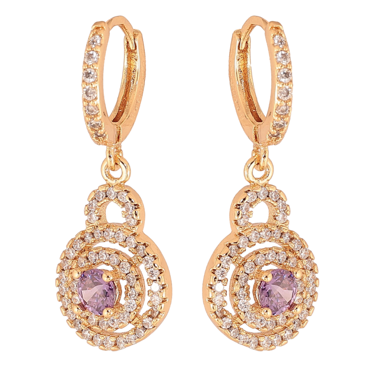 Сережки Xuping колір Позолота 18К підвіски на колечках "Інкрустація кристалами" фото №11 Сережки Xuping колір Позолота 18К підвіски на колечках "Інкрустація кристалами" фото №11