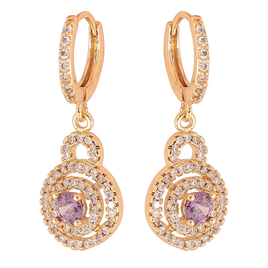 Сережки Xuping колір Позолота 18К підвіски на колечках "Інкрустація кристалами" фото №1 Сережки Xuping колір Позолота 18К підвіски на колечках "Інкрустація кристалами" фото №1