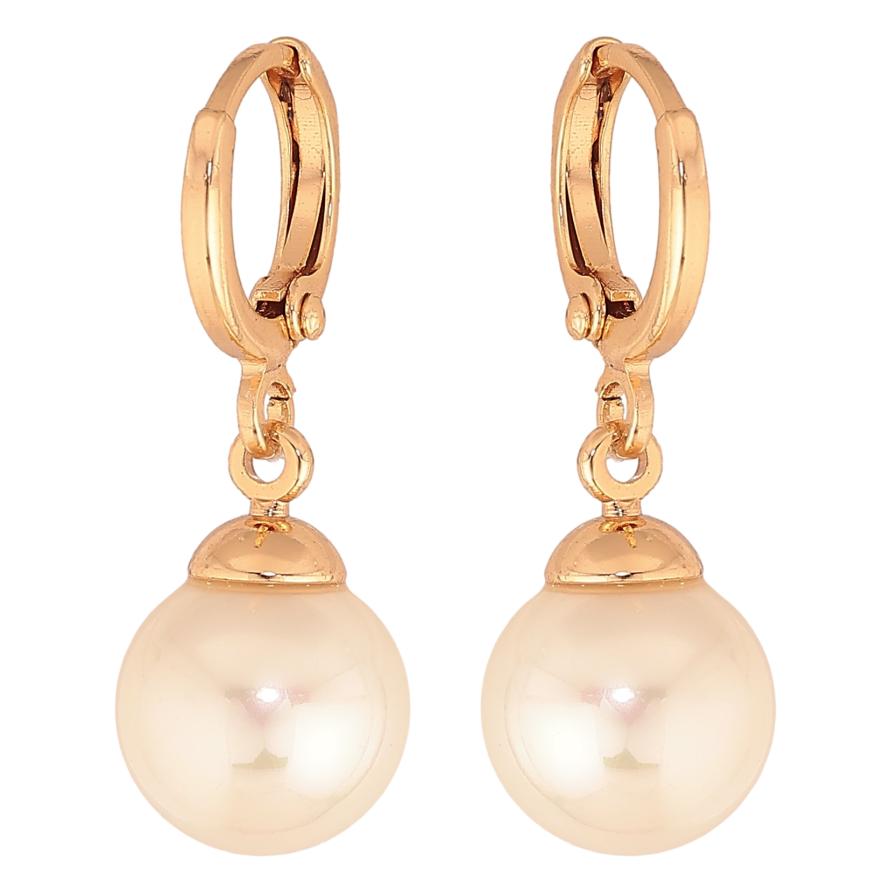 Серьги Xuping цвет Позолота 18К подвески на колечках "Жемчужины" ø 10мм фото №1 Серьги Xuping цвет Позолота 18К подвески на колечках "Жемчужины" ø 10мм фото №1
