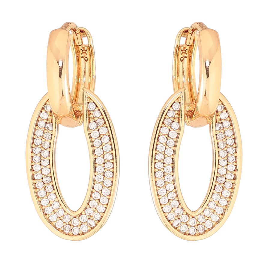 Сережки Xuping колір Позолота 18К підвіски на колечках "Інкрустація кристалами" фото №1 Сережки Xuping колір Позолота 18К підвіски на колечках "Інкрустація кристалами" фото №1