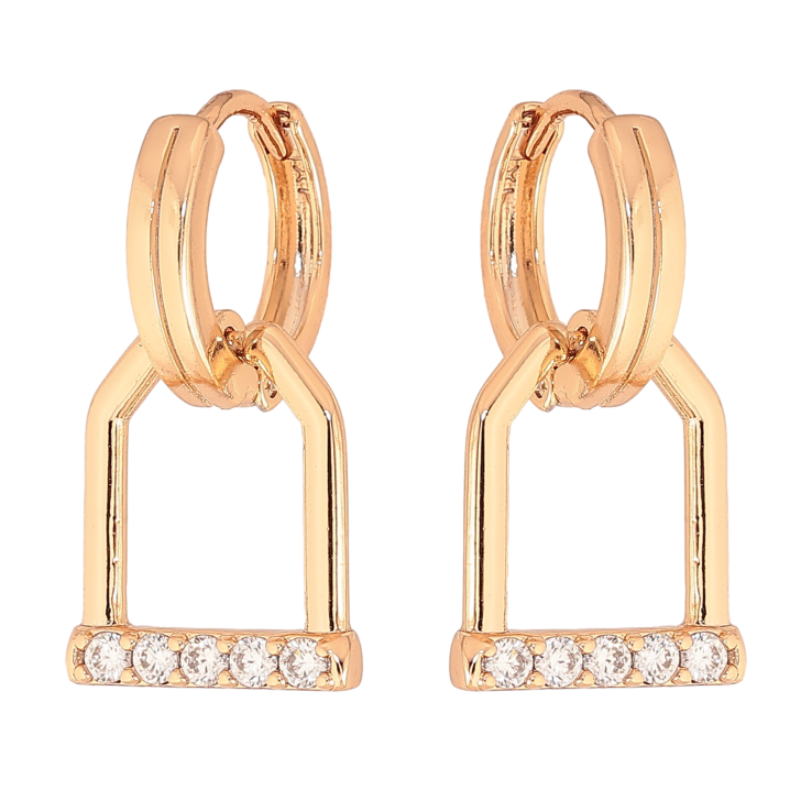 Сережки Xuping колір Позолота 18К підвіски на колечках "Візерунок з кристалами" фото №24 Сережки Xuping колір Позолота 18К підвіски на колечках "Візерунок з кристалами" фото №24