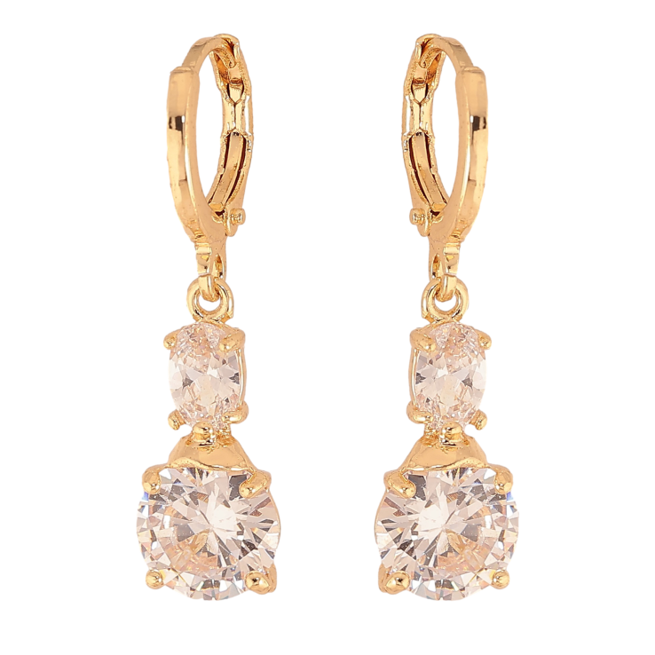 Серьги Xuping цвет Позолота 18К подвески на колечках "Два кристалла" фото №14 Серьги Xuping цвет Позолота 18К подвески на колечках "Два кристалла" фото №14