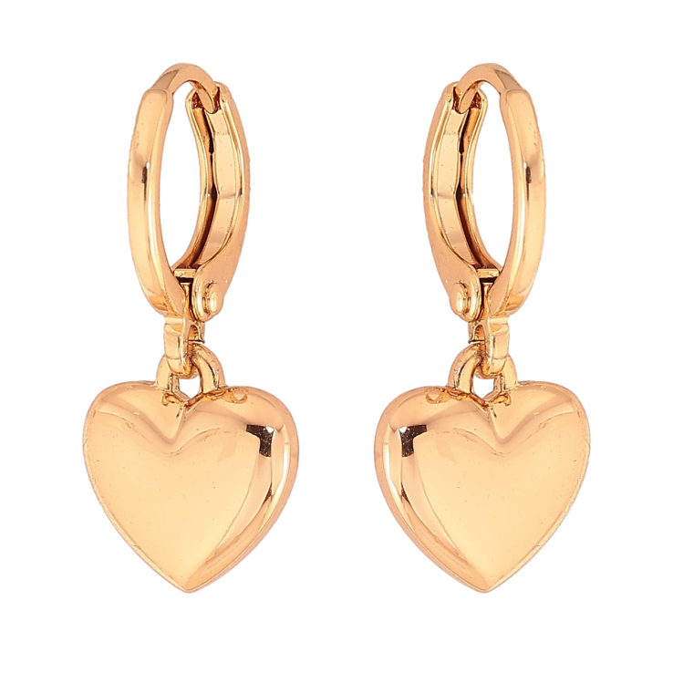 Серьги Xuping цвет Позолота 18К подвески на колечках "Сердечки" фото №13
