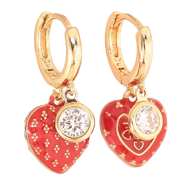 Сережки Xuping колір Позолота 18К підвіски на колечках "Сердечки з асиметричним візерунком" фото №19 Сережки Xuping колір Позолота 18К підвіски на колечках "Сердечки з асиметричним візерунком" фото №19