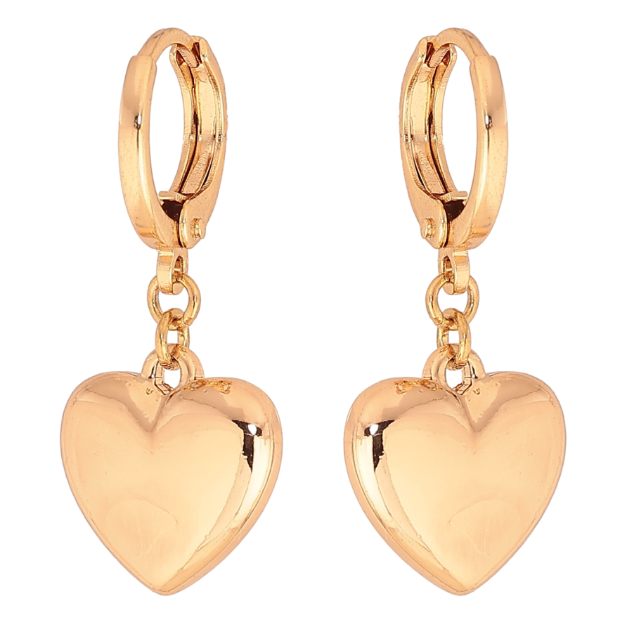 Серьги Xuping цвет Позолота 18К подвески на колечках "Сердечки" фото №1 Серьги Xuping цвет Позолота 18К подвески на колечках "Сердечки" фото №1