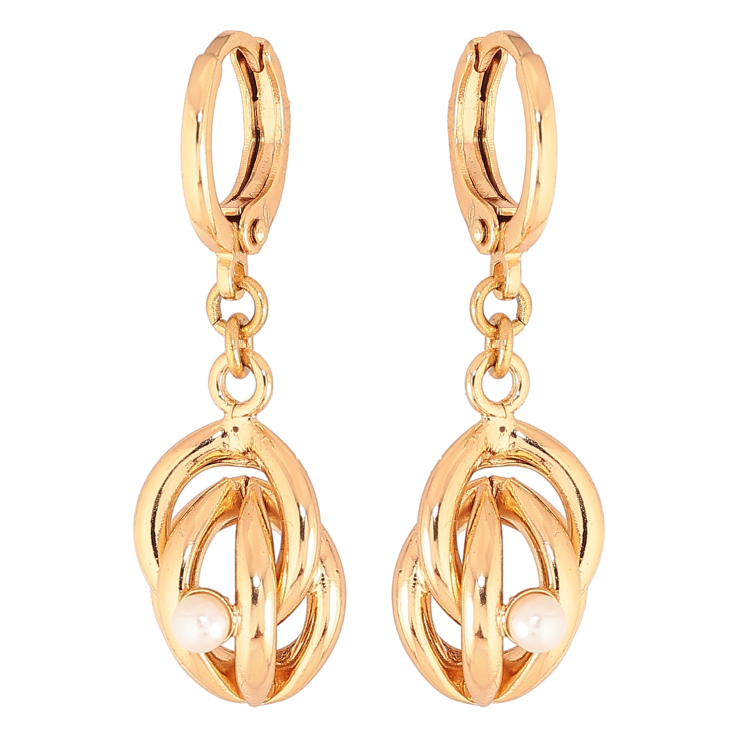 Сережки Xuping колір Позолота 18К підвіски на колечках "Візерунок з кристалами" фото №15 Сережки Xuping колір Позолота 18К підвіски на колечках "Візерунок з кристалами" фото №15