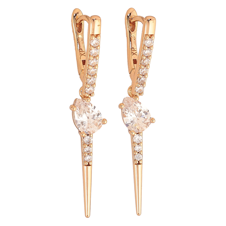 Сережки Xuping колір Позолота 18К підвіски на колечках "Підвіски з кристалами" фото №11 Сережки Xuping колір Позолота 18К підвіски на колечках "Підвіски з кристалами" фото №11