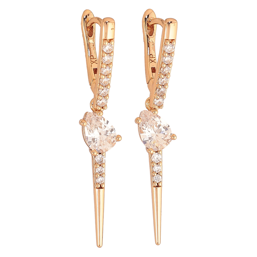 Сережки Xuping колір Позолота 18К підвіски на колечках "Підвіски з кристалами" фото №1