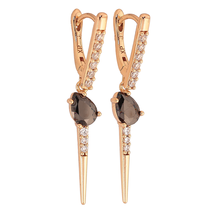 Сережки Xuping колір Позолота 18К підвіски на колечках "Підвіски з чорними кристалами" фото №13 Сережки Xuping колір Позолота 18К підвіски на колечках "Підвіски з чорними кристалами" фото №13