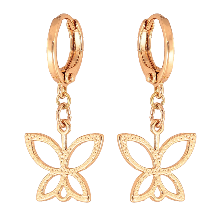 Серьги Xuping цвет Позолота 18К подвески на колечках "Бабочки" фото №14