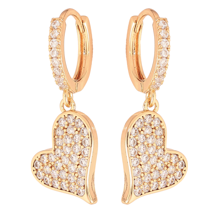 Сережки Xuping колір Позолота 18К підвіски на колечках "Сердечки з інкрустацією кристалами" фото №17 Сережки Xuping колір Позолота 18К підвіски на колечках "Сердечки з інкрустацією кристалами" фото №17