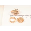 Сережки Xuping колір Позолота 18К підвіски на колечках "Сніжинки з інкрустацією кристалами" 2 в 1 фото №2