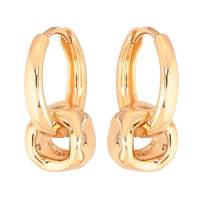 Серьги Xuping цвет Позолота 18К подвески на колечках "Декоративные" 2 в 1 фото №1