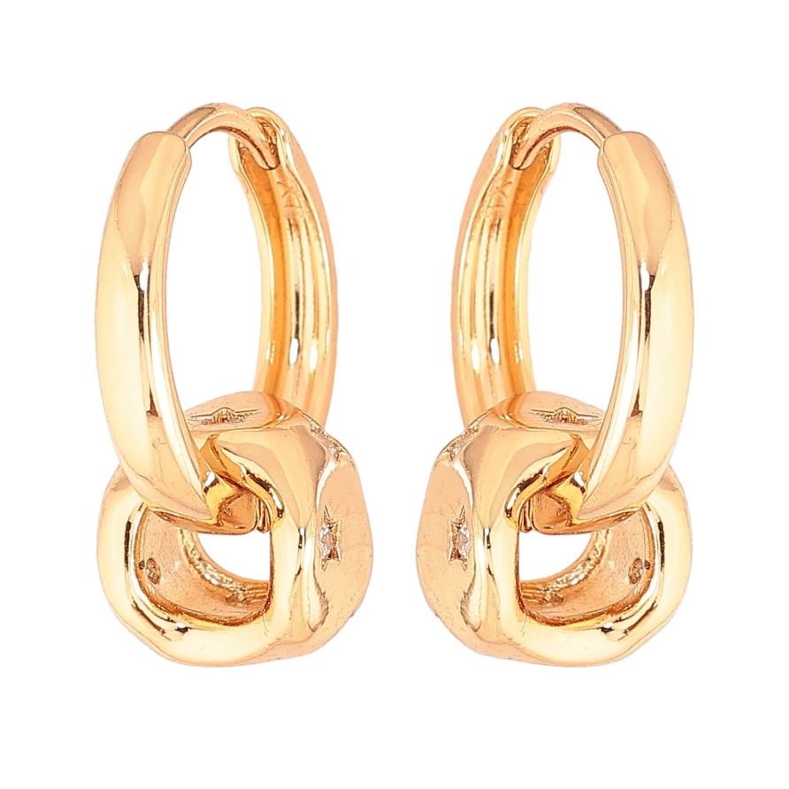 Сережки Xuping колір Позолота 18К підвіски на колечках "Декоративні" 2 в 1 фото №1