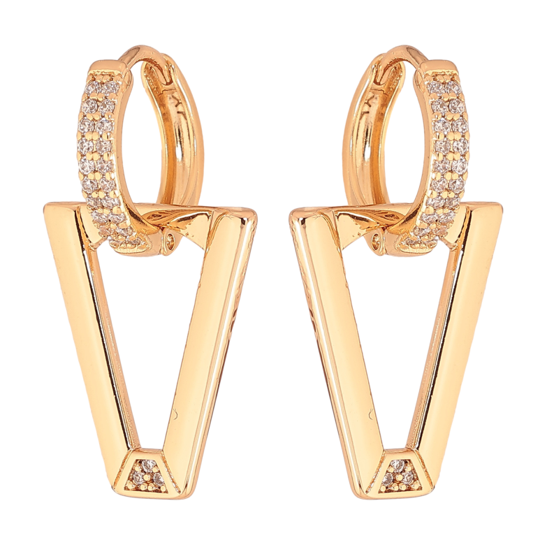 Серьги Xuping цвет Позолота 18К подвески на колечках "Узор с кристаллами" фото №1 Серьги Xuping цвет Позолота 18К подвески на колечках "Узор с кристаллами" фото №1