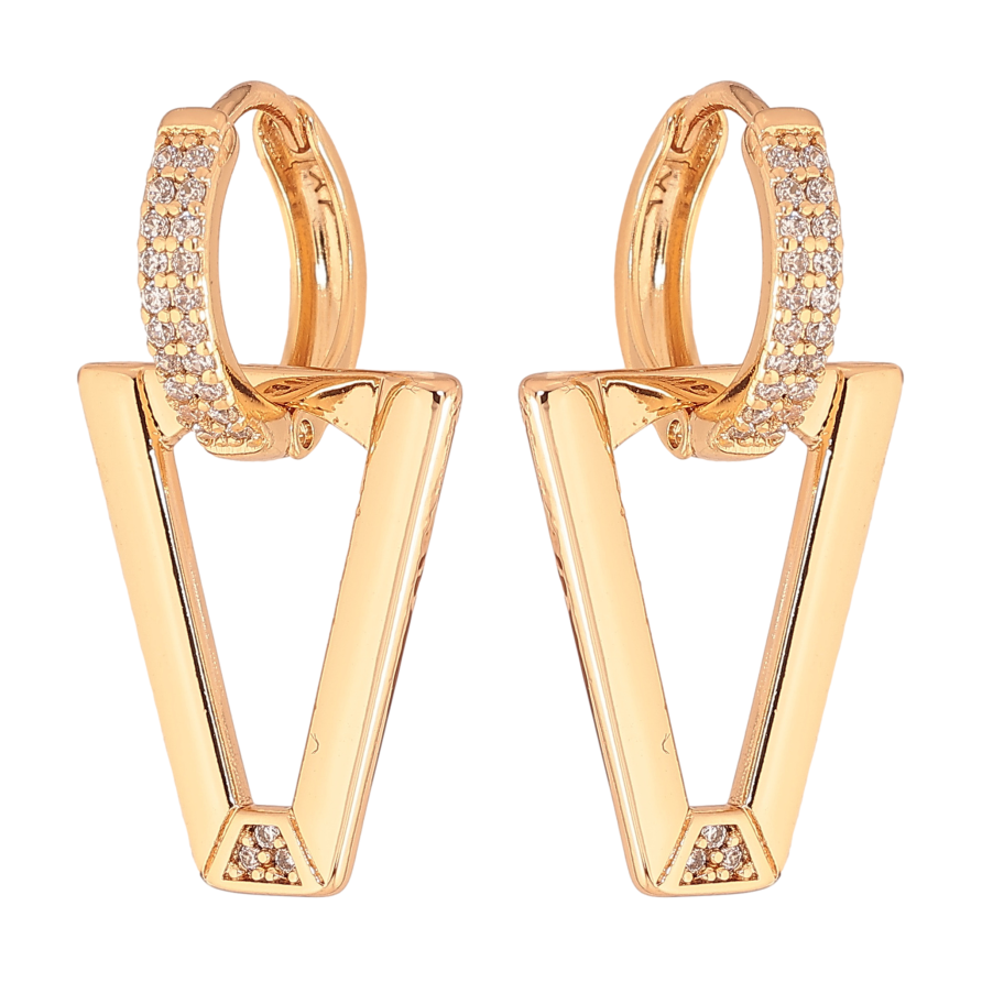 Серьги Xuping цвет Позолота 18К подвески на колечках "Узор с кристаллами" фото №1 Серьги Xuping цвет Позолота 18К подвески на колечках "Узор с кристаллами" фото №1