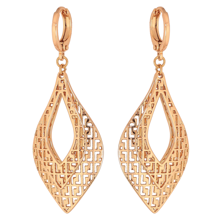 Сережки Xuping колір Позолота 18К підвіски на колечках "Різьблені підвіски" фото №15 Сережки Xuping колір Позолота 18К підвіски на колечках "Різьблені підвіски" фото №15