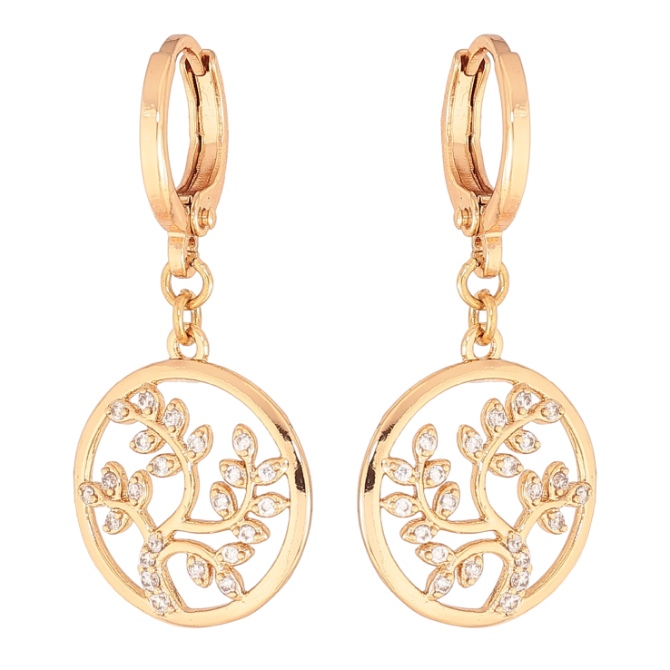 Сережки Xuping колір Позолота 18К підвіски на колечках "Дерево життя" фото №21 Сережки Xuping колір Позолота 18К підвіски на колечках "Дерево життя" фото №21