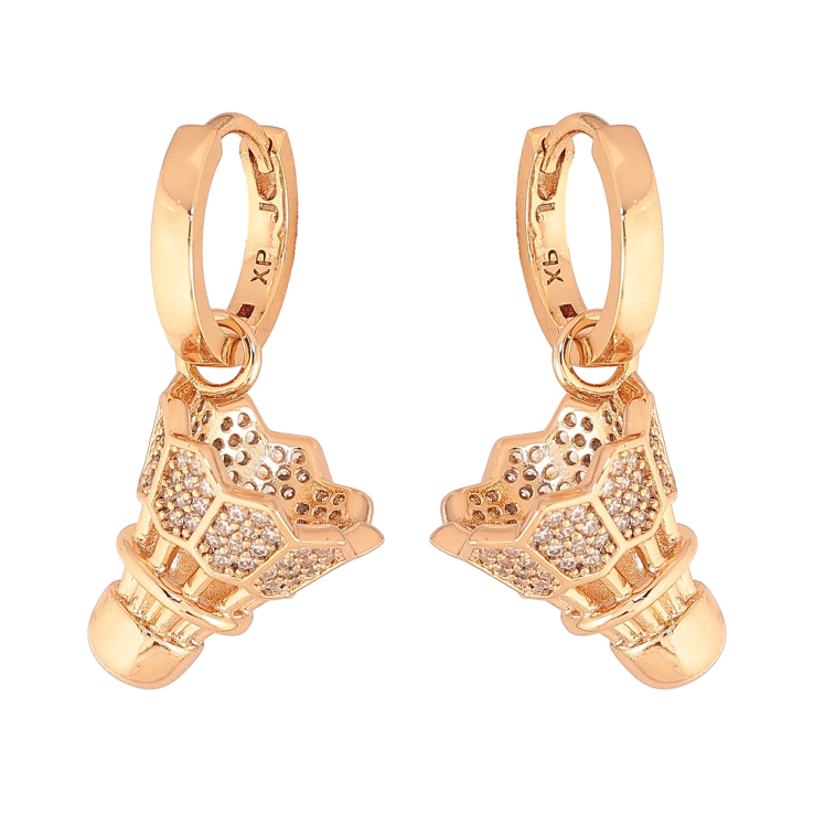 Сережки Xuping колір Позолота 18К підвіски на колечках "Воланчики" 2 в 1 фото №8 Сережки Xuping колір Позолота 18К підвіски на колечках "Воланчики" 2 в 1 фото №8