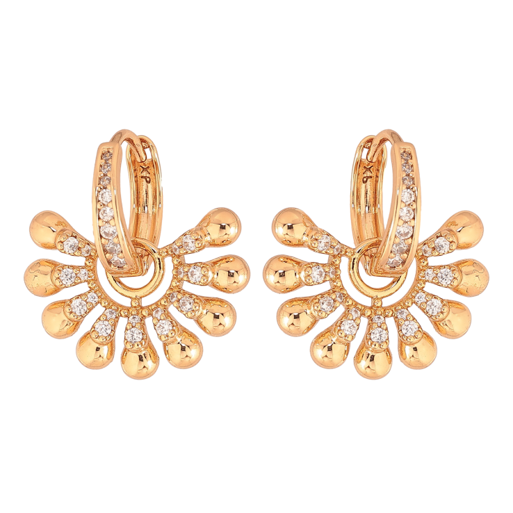 Сережки Xuping колір Позолота 18К підвіски на колечках "Візерунок з кристалами" 2 в 1 фото №22 Сережки Xuping колір Позолота 18К підвіски на колечках "Візерунок з кристалами" 2 в 1 фото №22