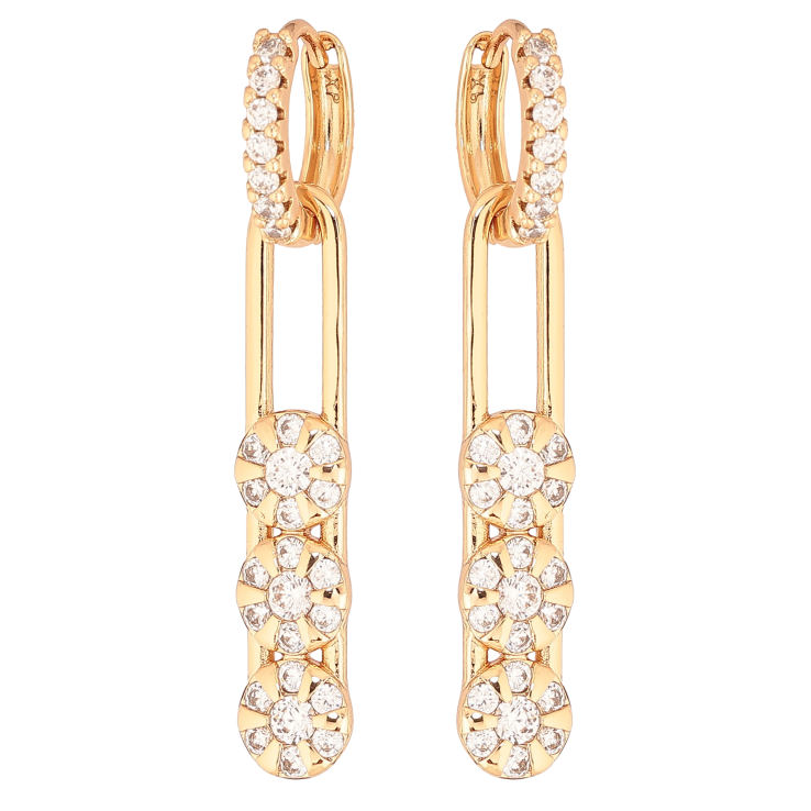 Сережки Xuping колір Позолота 18К підвіски на колечках "Візерунок з кристалами" 2 в 1 фото №23 Сережки Xuping колір Позолота 18К підвіски на колечках "Візерунок з кристалами" 2 в 1 фото №23