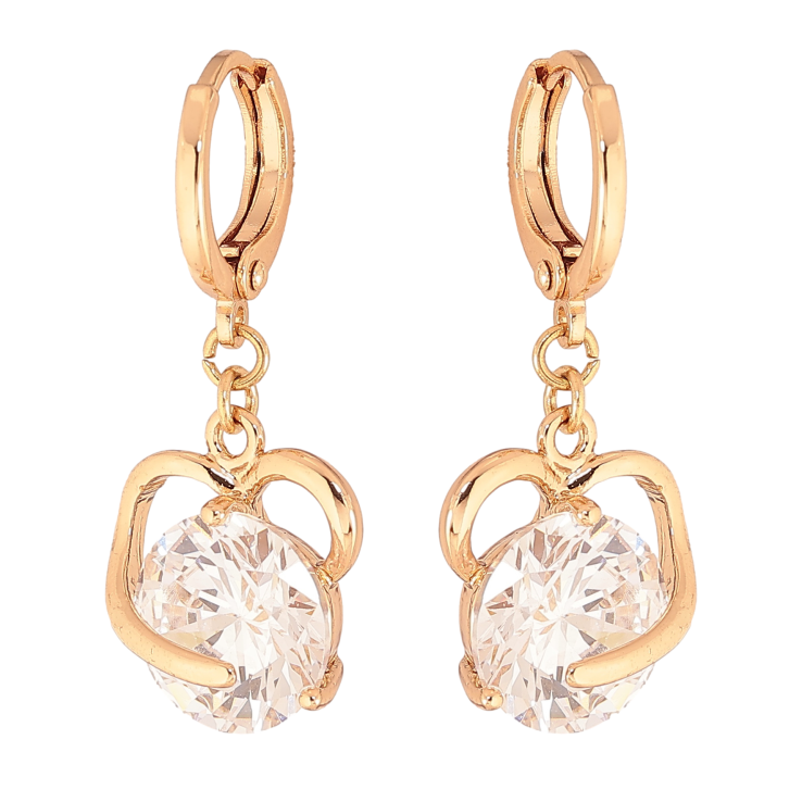 Сережки Xuping колір Позолота 18К підвіски на колечках "Сердечки з кристалами" фото №12 Сережки Xuping колір Позолота 18К підвіски на колечках "Сердечки з кристалами" фото №12