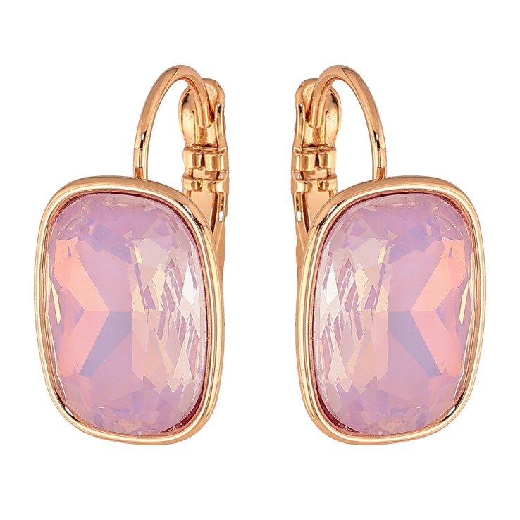 Сережки Xuping колір Позолота 18К французький замок "Рожеві кристали" 12 х 15мм фото №15 Сережки Xuping колір Позолота 18К французький замок "Рожеві кристали" 12 х 15мм фото №15