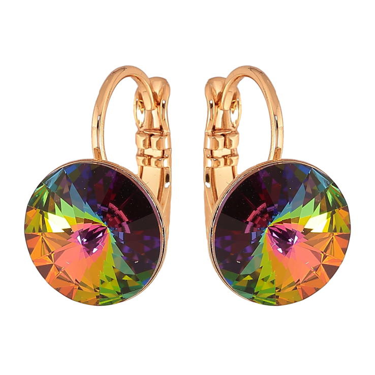 Сережки Xuping колір Позолота 18К французький замок "Кольорові кристали" ø 11мм фото №4 Сережки Xuping колір Позолота 18К французький замок "Кольорові кристали" ø 11мм фото №4