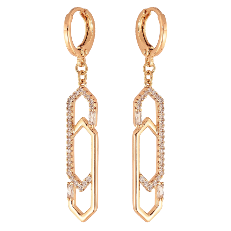 Серьги Xuping цвет Позолота 18К подвески на колечках "Узор с кристаллами" фото №11 Серьги Xuping цвет Позолота 18К подвески на колечках "Узор с кристаллами" фото №11