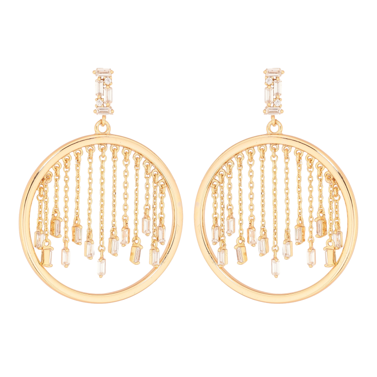 Серьги Xuping цвет Позолота 18К пусеты "Круглые подвески с кристаллами" фото №3 Серьги Xuping цвет Позолота 18К пусеты "Круглые подвески с кристаллами" фото №3