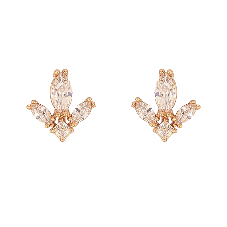 Сережки Xuping колір Позолота 18К пусети "Візерунок з кристалами" фото №25