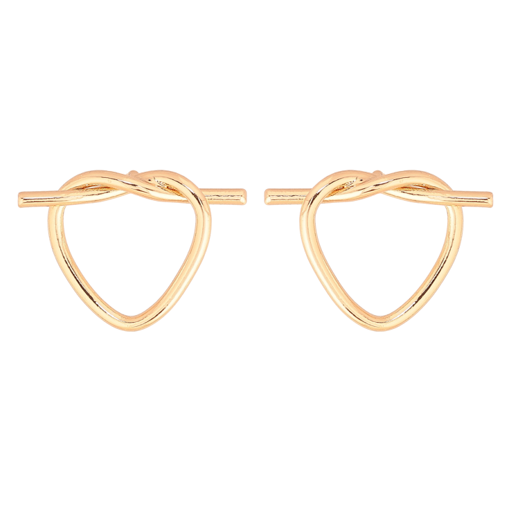 Серьги Xuping цвет Позолота 18К пусеты "Сердечки" фото №8