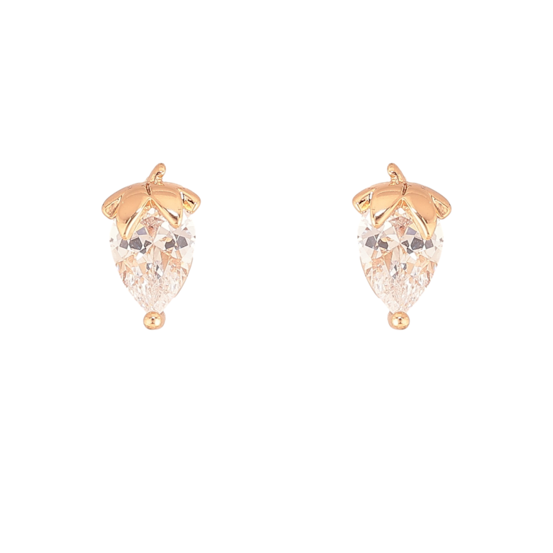 Сережки Xuping колір Позолота 18К пусети "Кристальні ягідки" фото №3