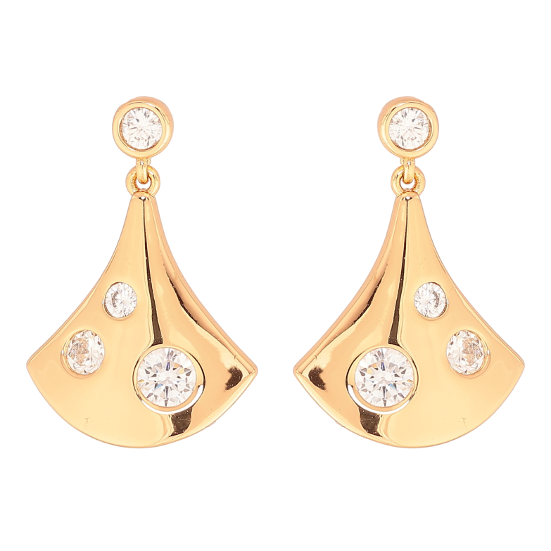 Серьги Xuping цвет Позолота 18К пусеты "Подвески с кристаллами" фото №2 Серьги Xuping цвет Позолота 18К пусеты "Подвески с кристаллами" фото №2