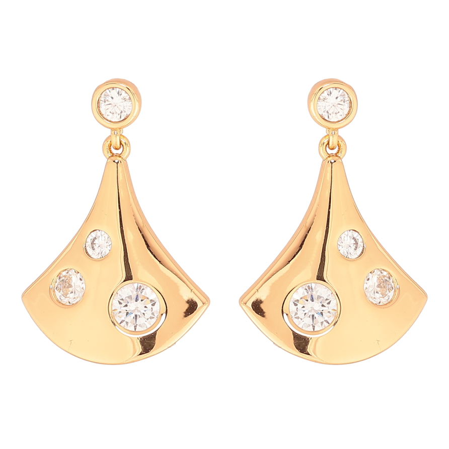 Серьги Xuping цвет Позолота 18К пусеты "Подвески с кристаллами" фото №1