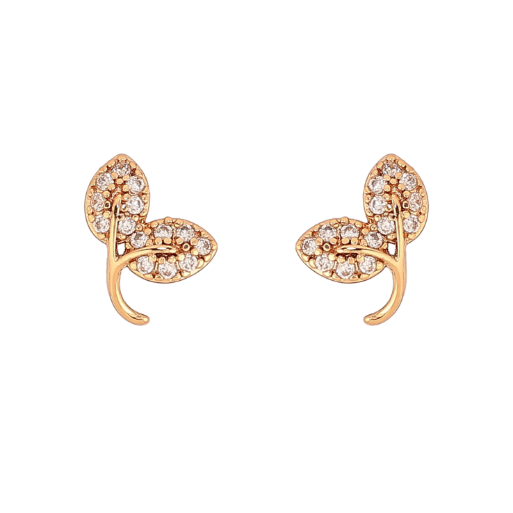 Серьги Xuping цвет Позолота 18К пусеты "Листики" фото №19