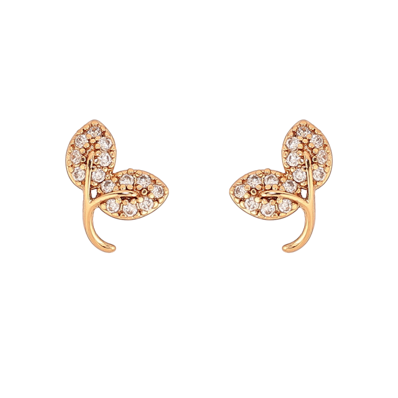 Серьги Xuping цвет Позолота 18К пусеты "Листики" фото №1