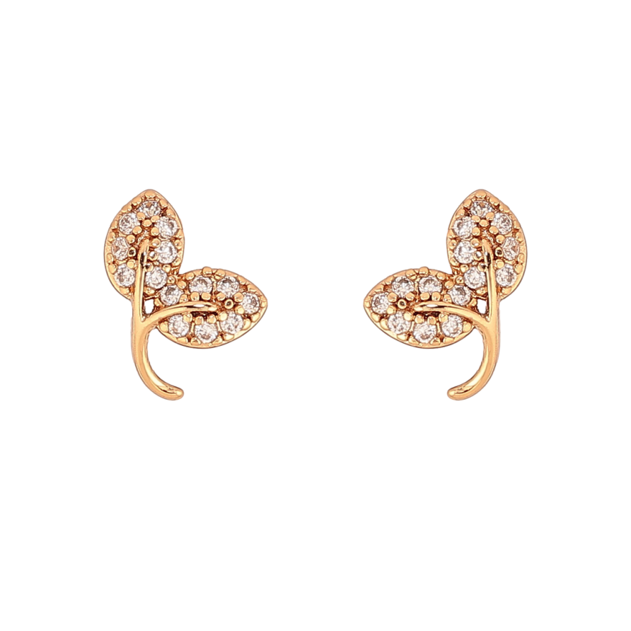 Сережки Xuping колір Позолота 18К пусети "Листочки" фото №1