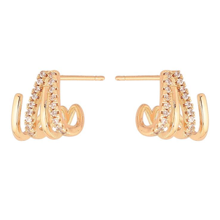 Сережки Xuping колір Позолота 18К пусети "Декоративний візерунок з кристалами" фото №18 Сережки Xuping колір Позолота 18К пусети "Декоративний візерунок з кристалами" фото №18